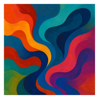 abstract colorful shape, vibrant and artistic, general style sticker