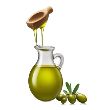 pouring olive oil from a spoon sticker