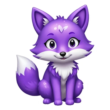 glitter purple and cian fox sticker