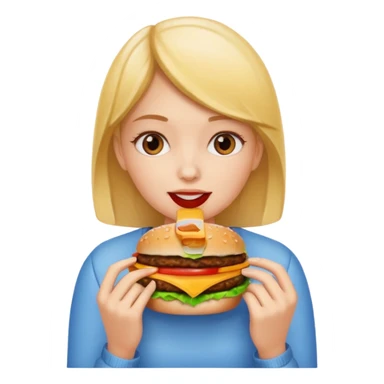 Girl eating a Hamburger  sticker