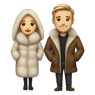 couple in fur coat sticker