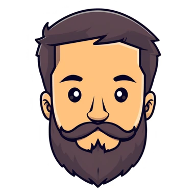 man with beard sticker