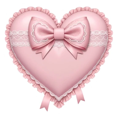 rococo Pastel pink heart with bow with lace and frills  sticker