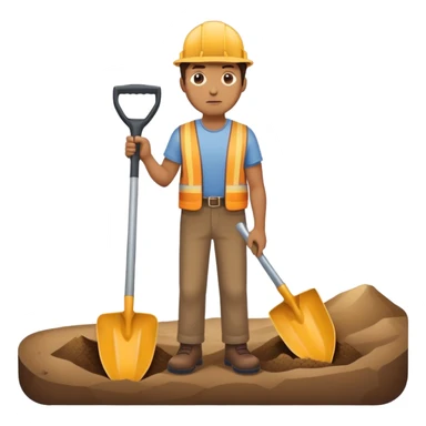 guy staring at road with a shovel in hand sticker