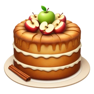 cinematic-realistic-apfelkuchen-dessert-emoji,-depicted-as-a-classic-apple-cake-bursting-with-cinnamon-and-apples-rendered-with-soft-textures-and-warm,-inviting-lighting. sticker