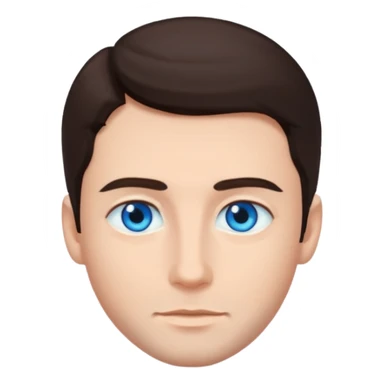 homme yeux bleu azur cheveux brun foncé sticker