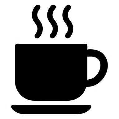 simple coffee cup icon with steam sticker