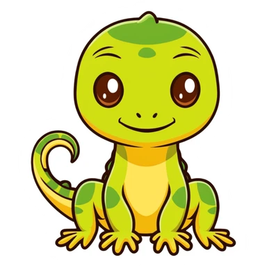 Gecko with dirtyblond hair, and brown eyes sticker
