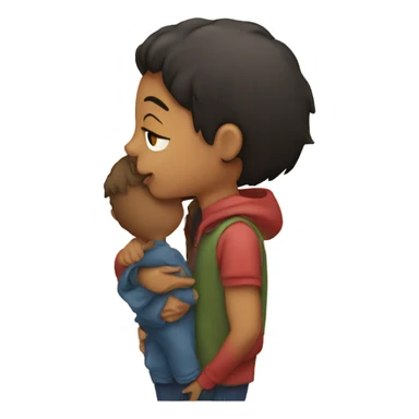 Girl kissing boy sticker