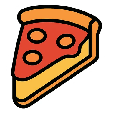 colored icon of a Chicago deep dish pizza slice sticker