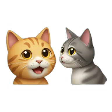 Cat speaking to an other cat sticker