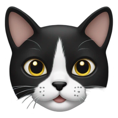 Black cat with white moustache sticker