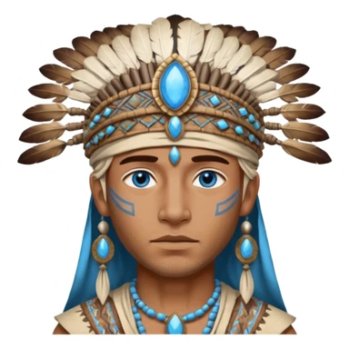 blue eyed desert tribe man sticker