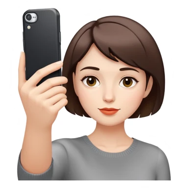 woman taking a selfie, short hair sticker