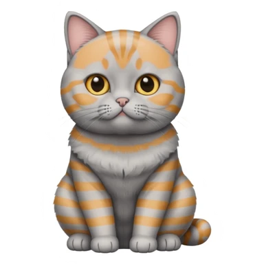 Generate an emoji of a British Shorthair cat with a gray stripe sticker