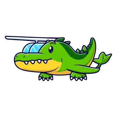 airplane with a crocodile head instead of the nose sticker