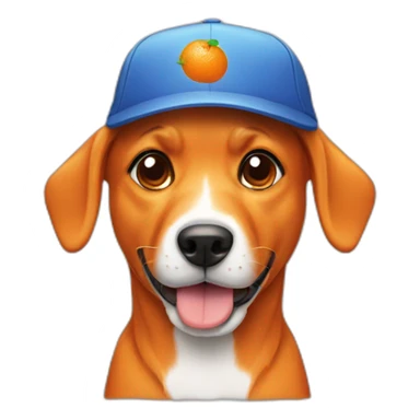 orange dog with cap sticker