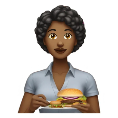 black-woman-with-burguer sticker