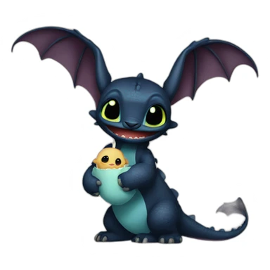 Stitch and Toothless having a baby sticker