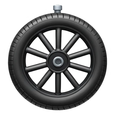 he aircraft's landing gear is one inflated, plump wheel with a strut, black in color, cartoon-style sticker
