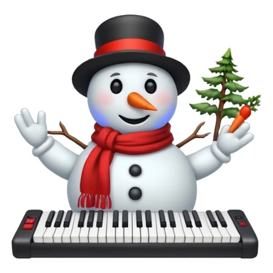 Snowman with Musical Instrument keyboard sticker