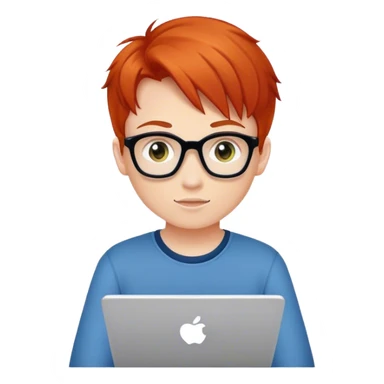 Generate a redhead programmer boy, he really likes HTML sticker