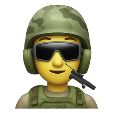 iPhone emoji with ocp camo helmet and night vision goggles sticker