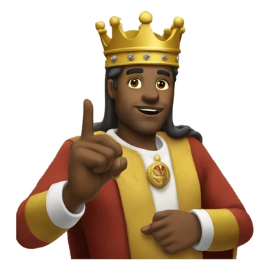 king raising is finger to talk sticker