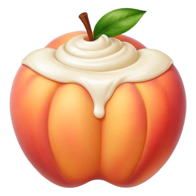White cream on a peach sticker