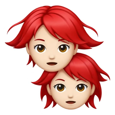 Please make emoji with siam triple color hair sticker