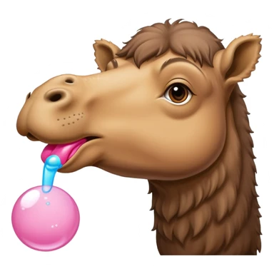 Humpback camel blowing bubble gum sticker