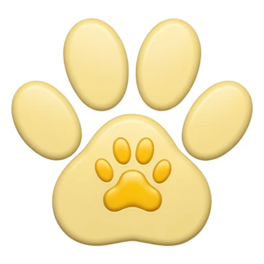 a pastel yellow pawprint sticker