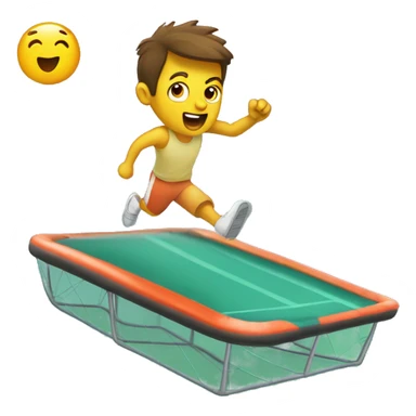 Człowiek skacze na trampolinie sticker