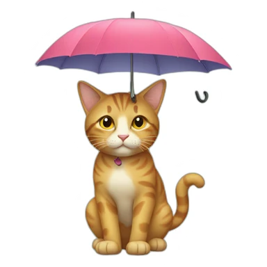 Cat with a umbrella sticker