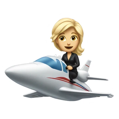 blonde riding a jet plane sticker