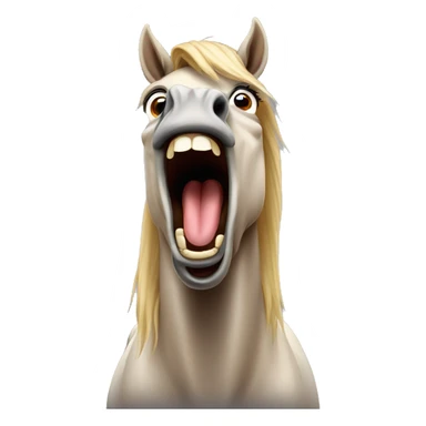 flabbergasted horse with screaming face sticker