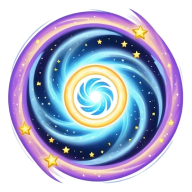 swirling vortex teleportation portal with stars and cosmic dust sticker