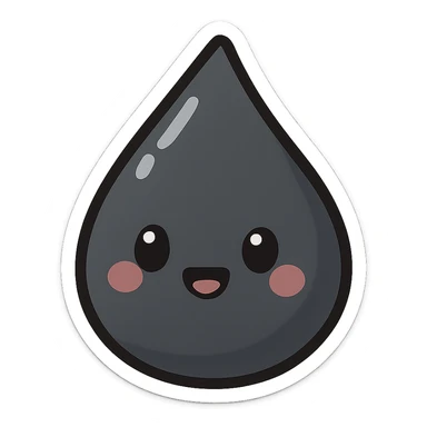 simple black droplet sticker