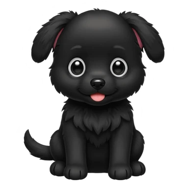 A black not hairy puppy sticker
