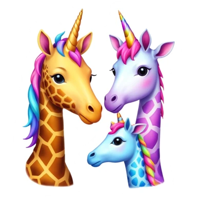 Unicorn and giraffe love sticker