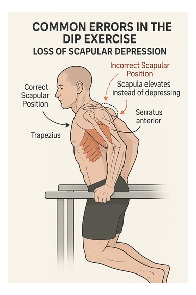 Errori nel dip, perdita la depressione scapolare, anatomico sticker