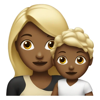 Blond woman with black baby  sticker