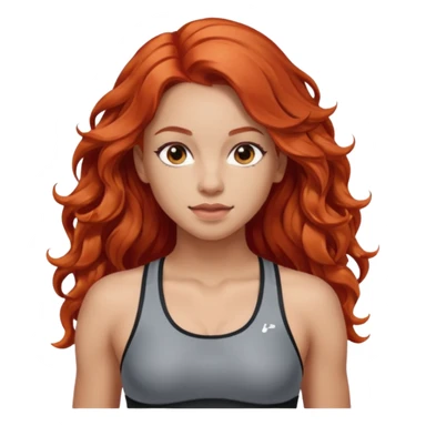 Athletic girl with long light red wavy hair and smaller boobs sticker