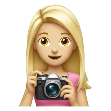 blonde girl taking a picture with a camera  sticker