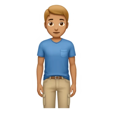 man showing his pockets sticker