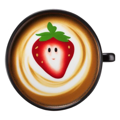 Strawberry Matcha latte art  sticker