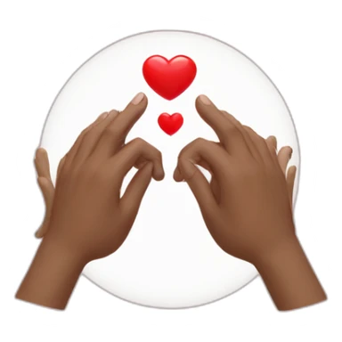 Two hands on which is a red heart sticker