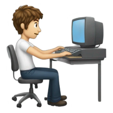 dumb human trying to use computer who is white sticker