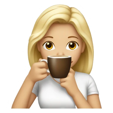 Blonde girl drinking coffee sticker