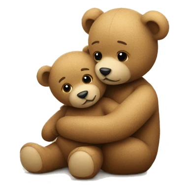 Teddy hugging another teddy sticker